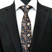 Brown Black Floral Tie