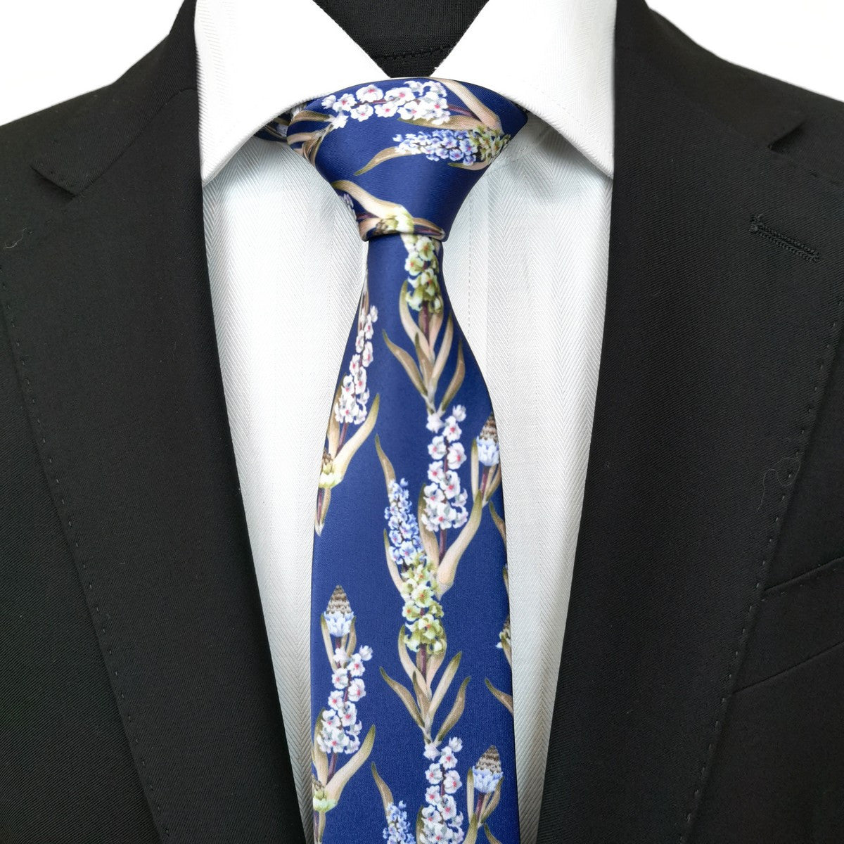 Blue Flower Print Tie