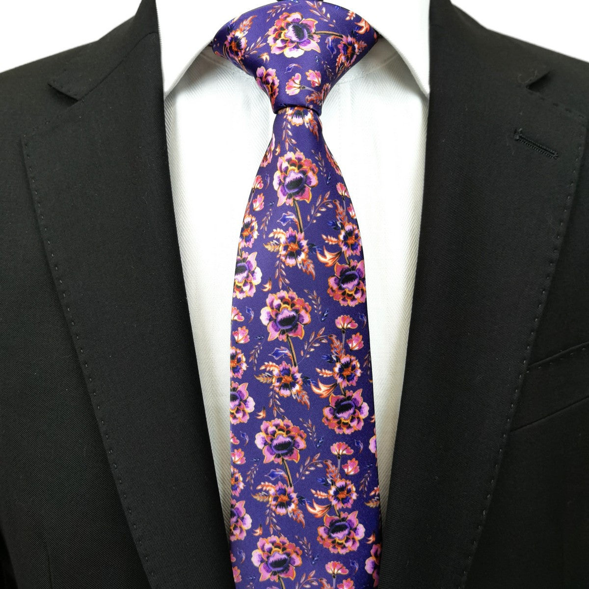 Lilac Pink Floral Tie