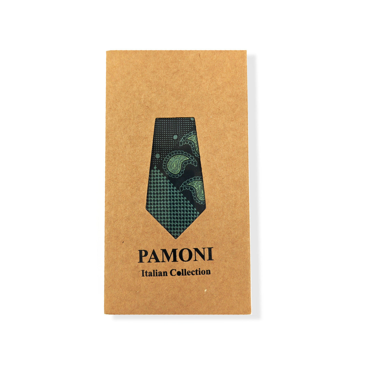 Green Paisley Check Tie & Pocket Square Set
