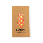 Peach Lime Flower Geometric Tie & Pocket Square Set