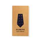 Navy Magenta Geometric Tie & Pocket Square Set