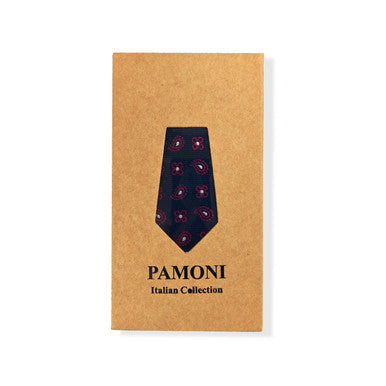 Navy Magenta Geometric Tie & Pocket Square Set