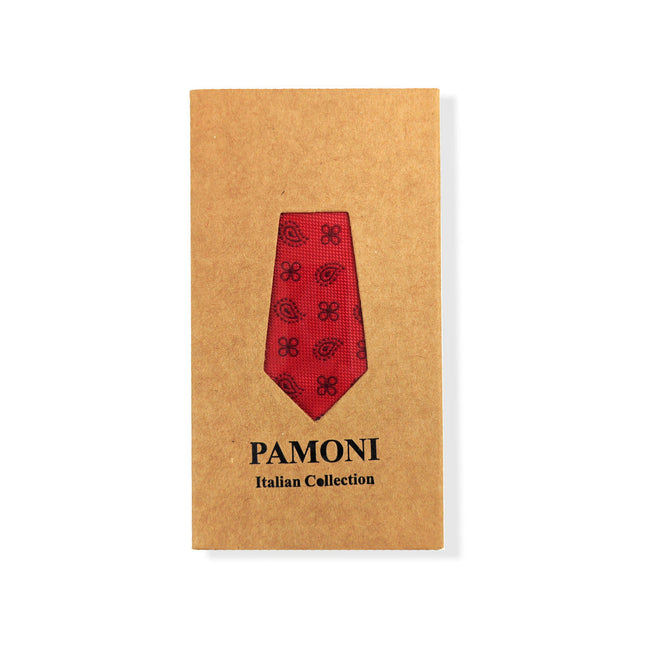 Ensemble cravate et pochette géométriques rouges