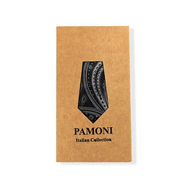 Black Silver Paisley Tie & Pocket Square Set