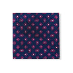 Navy Magenta Geometric Tie & Pocket Square Set