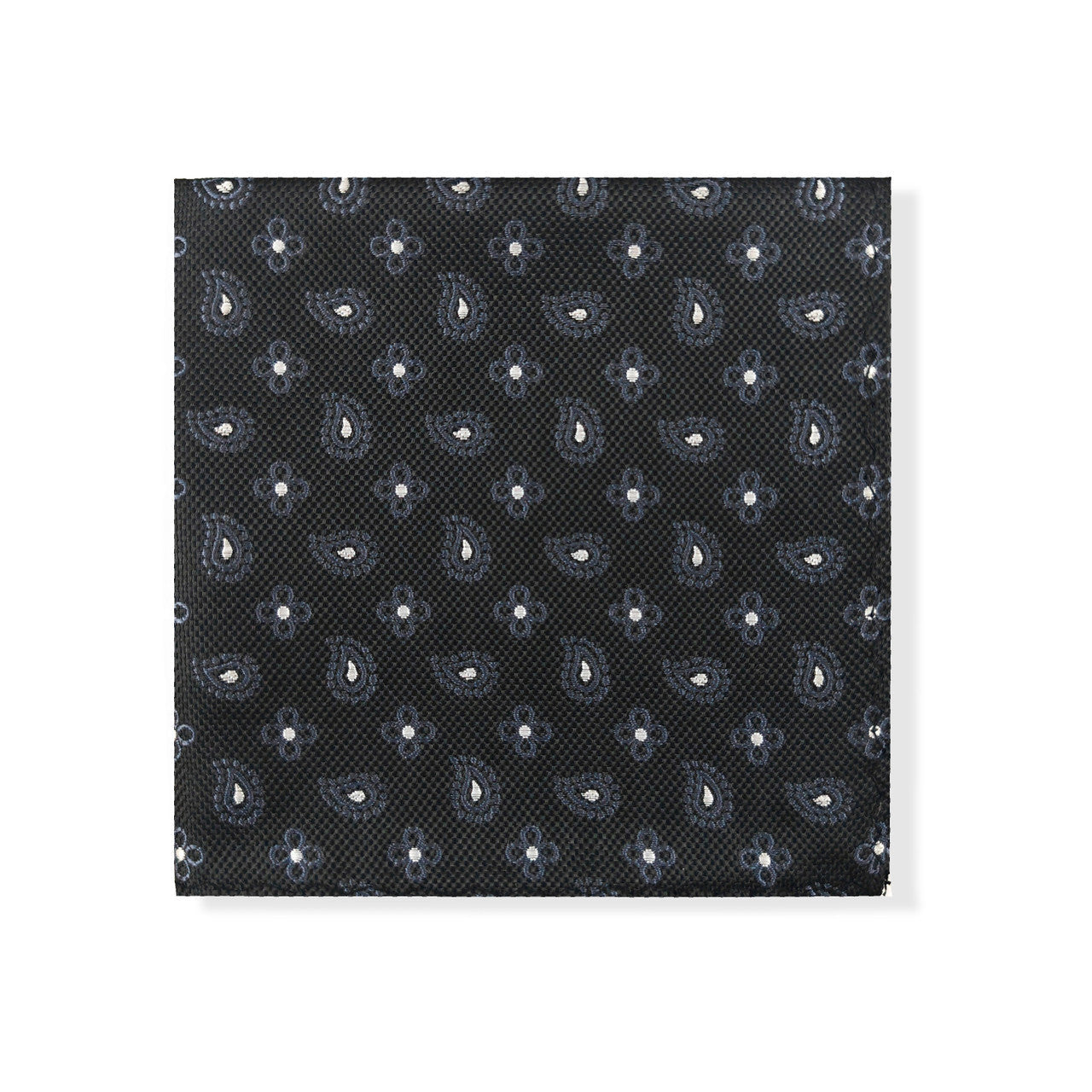 Black Geometric Tie & Pocket Square Set