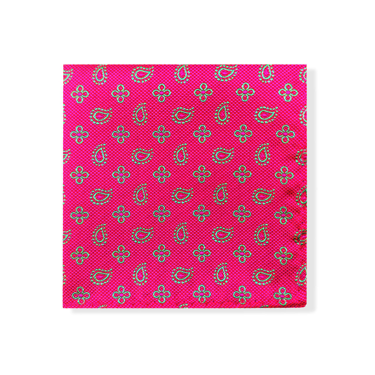 Magenta Geometric Tie & Pocket Square Set