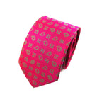 Magenta Geometric Tie & Pocket Square Set