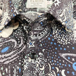 Black and White Floral Print Short Sleeves Shirt