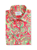 Pink Green Paisley Print Shirt