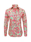 Pink Green Paisley Print Shirt