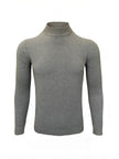 Grey High Neck Slim Fit Jumper