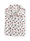 White Pink and Blue Flower Print Women's Shirt