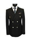 Black Double Breasted Suit with Gold Button
