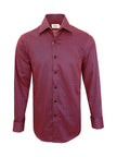Men's Slim Fit Red & Blue Geometric Print Shirt