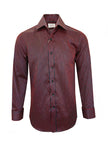 Men's Slim Fit Black & Red Striped Shirt