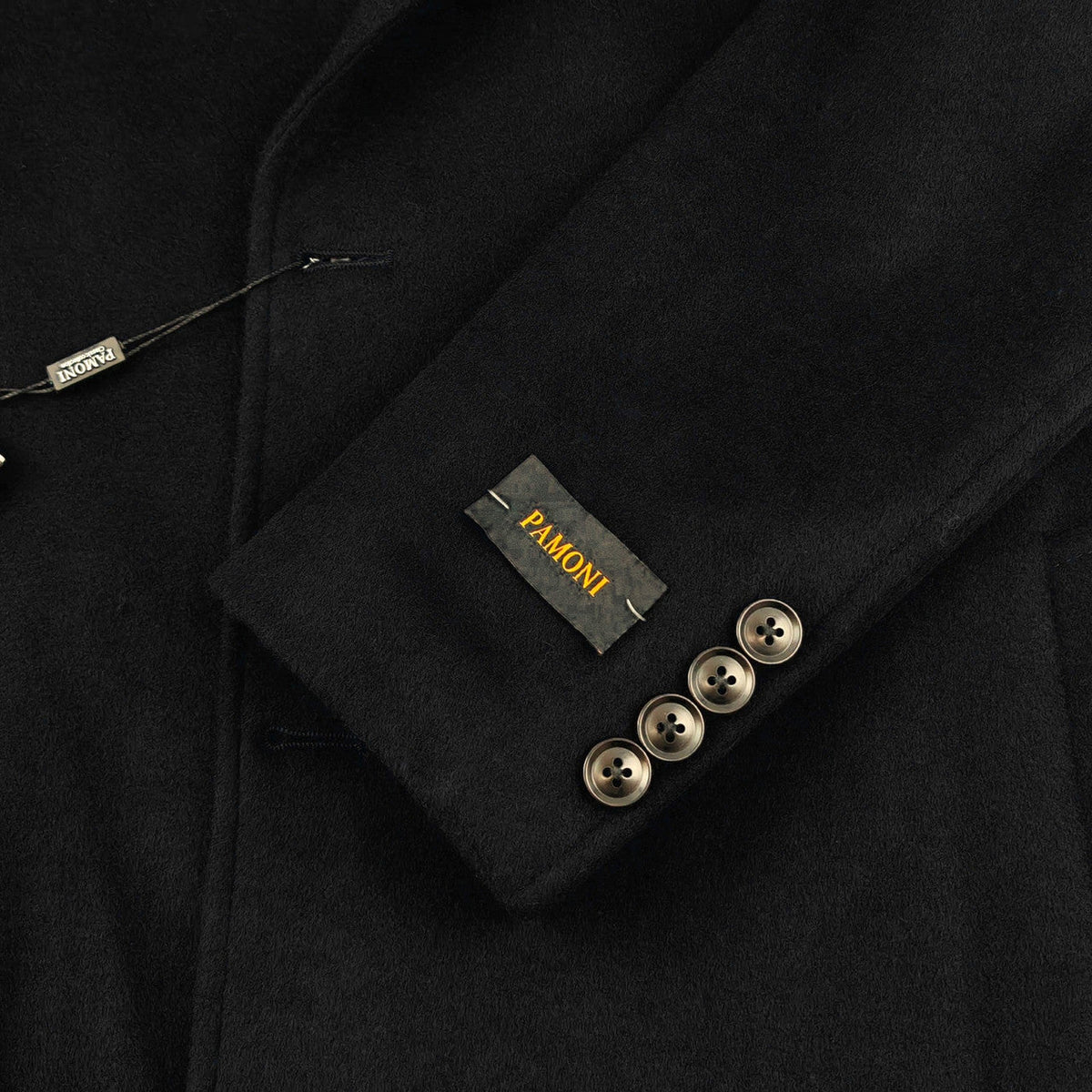 Men's Black Double Breasted Long Overcoat