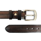 Classic Men's Dark Brown Genuine Leather Belt