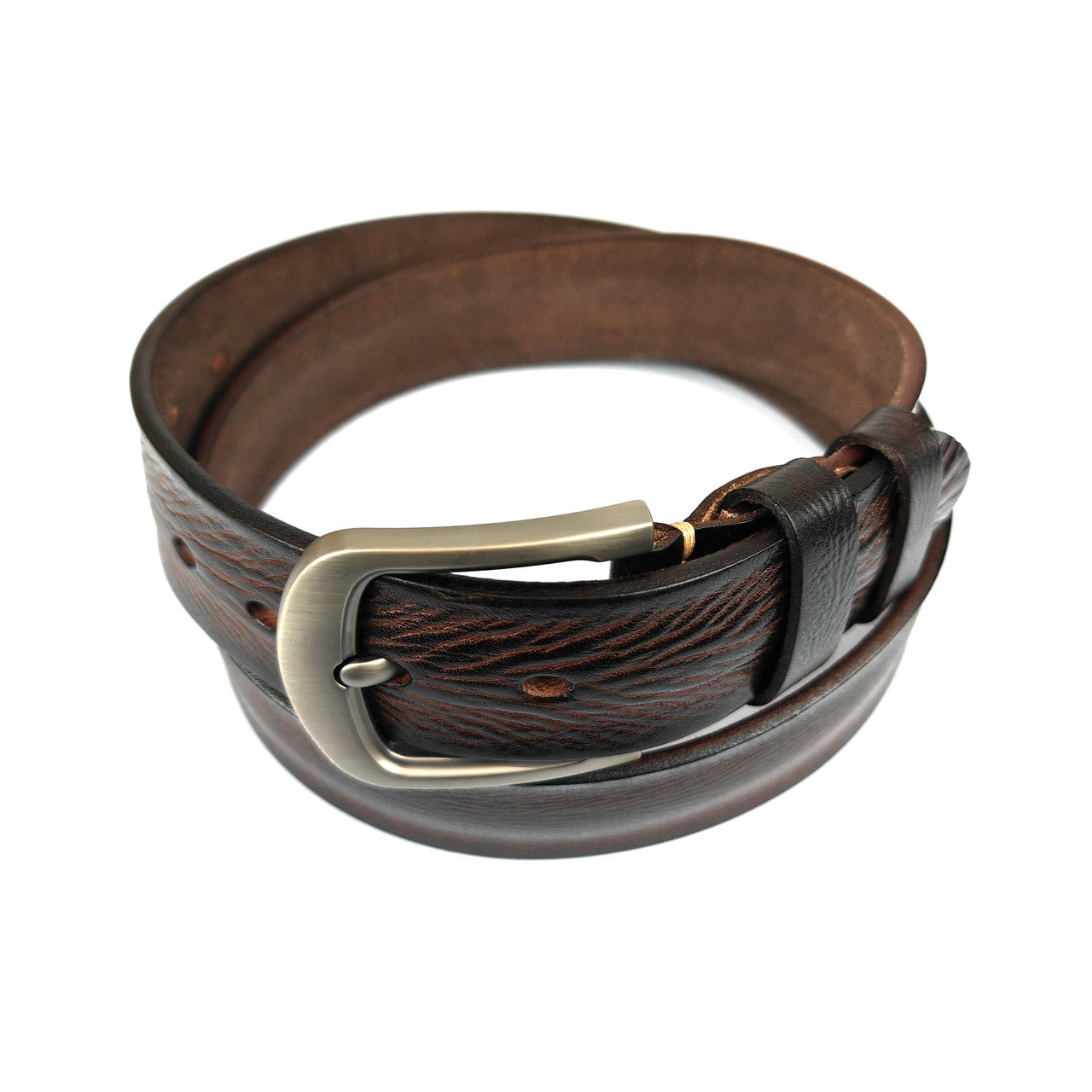 Classic Men's Dark Brown Genuine Leather Belt