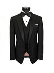 Classic Black 3-Piece Tuxedo – Satin Peak Lapel
