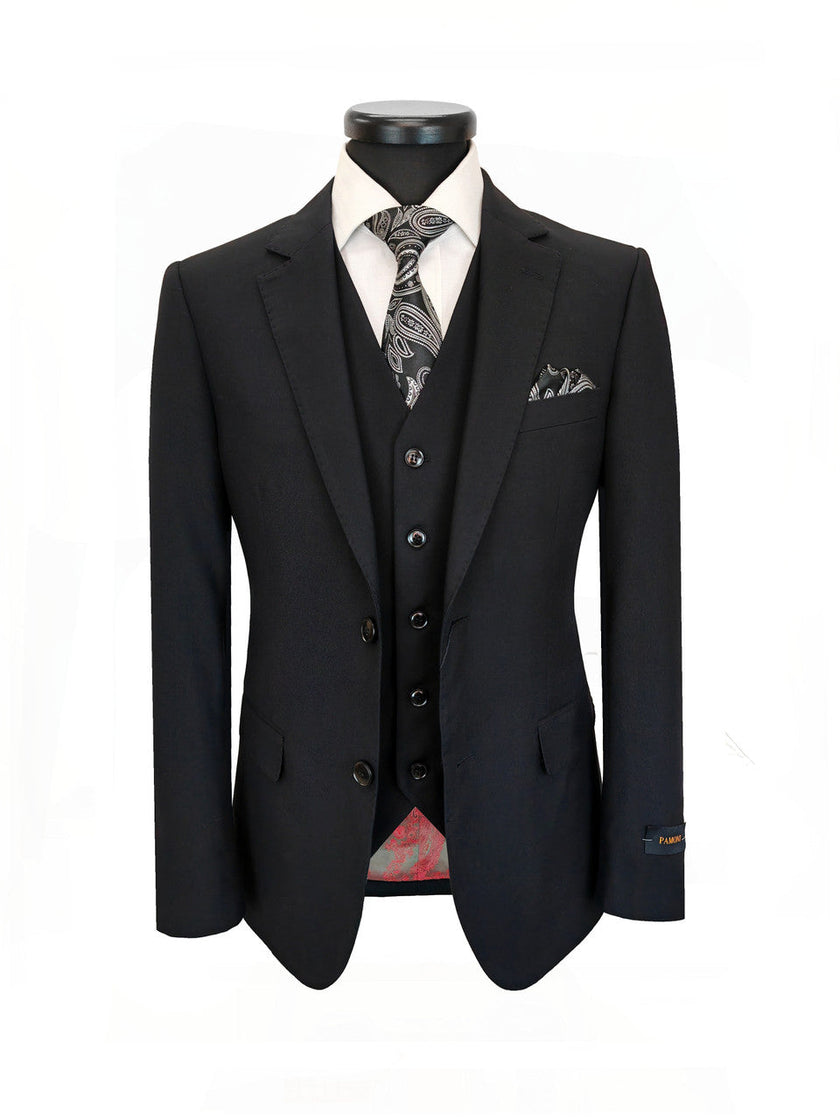Men’s Black 3-Piece Slim Fit Suit