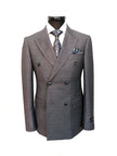 Men’s Grey Double-Breasted Wool Blend Suit