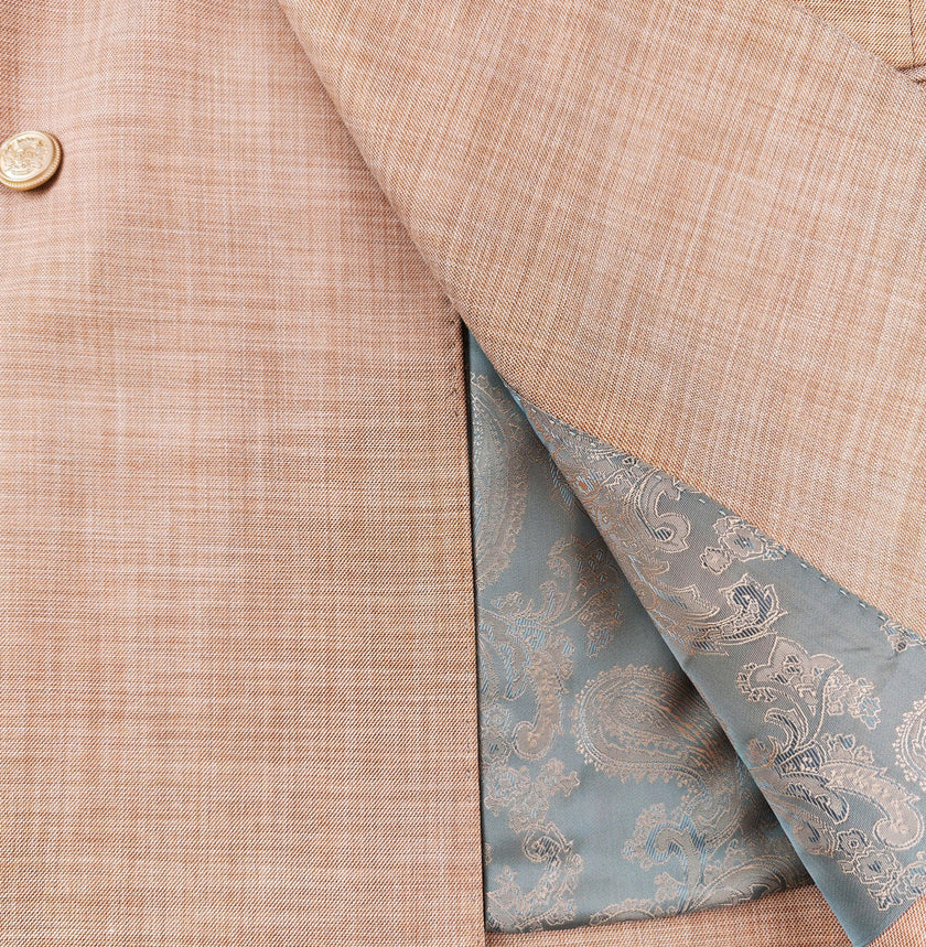 Light Salmon Slim Fit Double-Breasted Suit