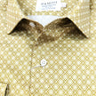 Men’s Yellow Diamond Print Slim Fit Cotton Shirt