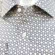 Black and White Geometric Print Slim Fit Double Cuff Shirt