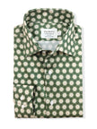 Green Geometric Floral Print Slim Fit Shirt