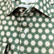 Green Geometric Floral Print Slim Fit Shirt