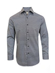Men’s Navy & White Micro Floral Print Slim Fit Shirt – 100% Cotton