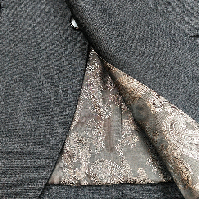 Men’s Slim Fit 3-Piece Wool-Blend Suit – Charcoal Grey