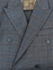 Charcoal Blue Glen Check Double-Breasted Suit