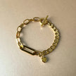 Danni Luxe 18k Gold T Bar Charm Bracelet