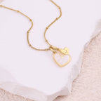 Mother Of Pearl Heart Initial Necklace