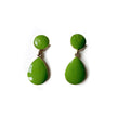Terra Lime Green Enamel Tear Drop Earrings