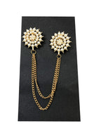 Pearl Halftone-radial Chain Lapel Pin