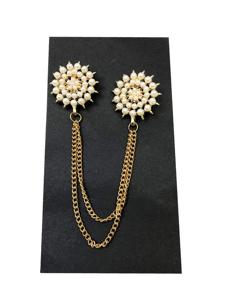 Pearl Halftone-radial Chain Lapel Pin