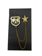 Winged Heraldic Emblem Chain Lapel Pin