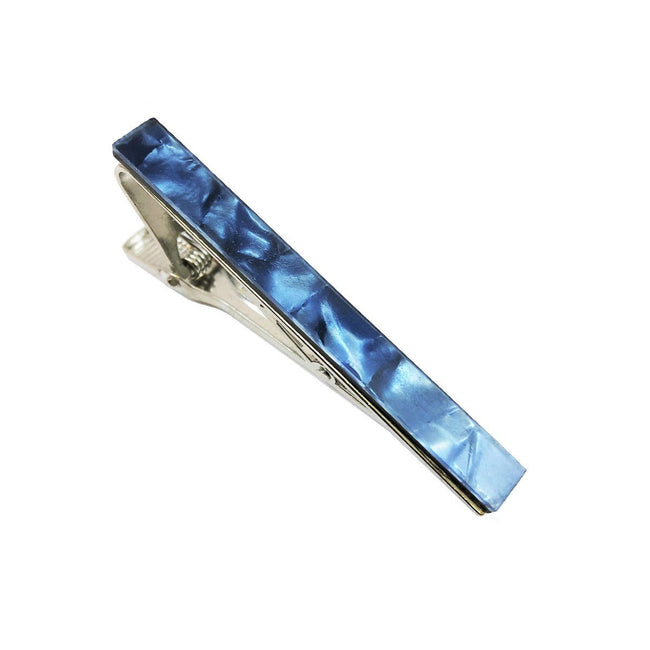 Pince à cravate effet marbre bleu