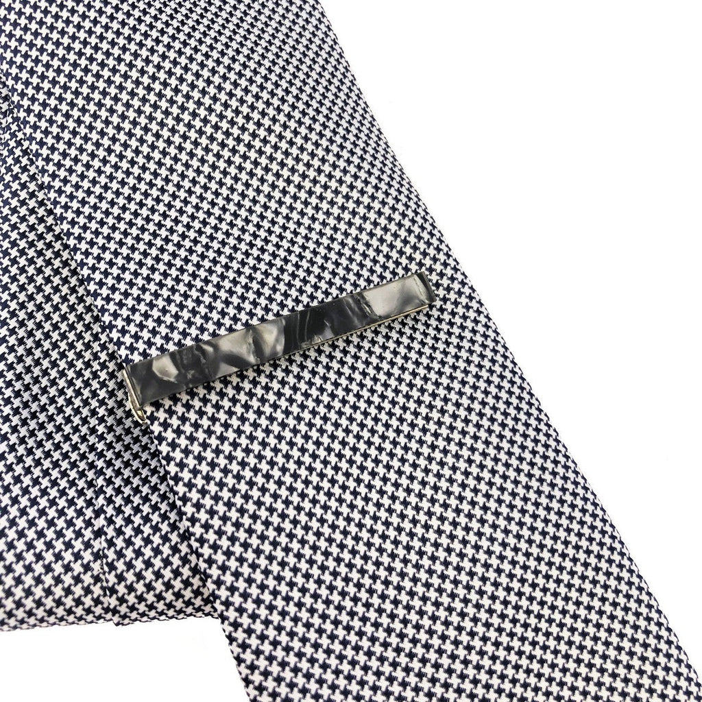 Grey Marble Effect Tie Clip