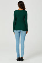 Long sleeved top In Dark Green