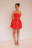 Antoinette Dress in Raspberry Red (Detachable Bows)