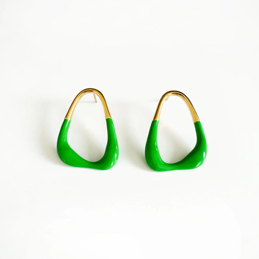 Clary Luxe 18k Gold Plated Green Earrings