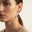 Dance of Stamens Medium Earring, Gold Plated Earring with Lapis Lazuli