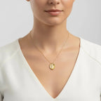 Leaf Mars Necklace, Sterling Silver with Gold Plate & Fresh Water Pearls