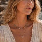 Sofia Nugget Necklace Amazonite, Apatite, Turquoise & Green White Jade