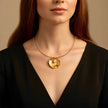 Sea & Moon Large Necklace, Sterling Silver with Gold Plate